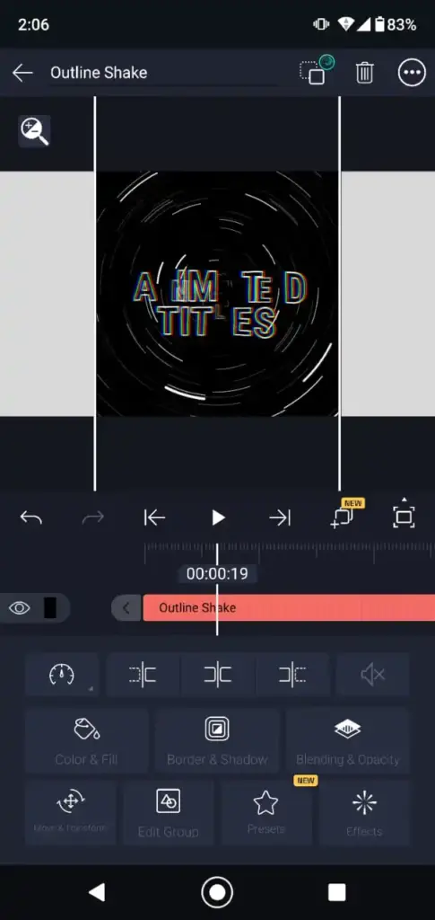 Alight Motion pro Apk Shake Effect feature screenshot